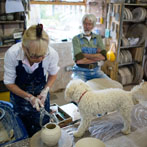 David and Margaret Frith at work at Brookhouse Pottery 2017